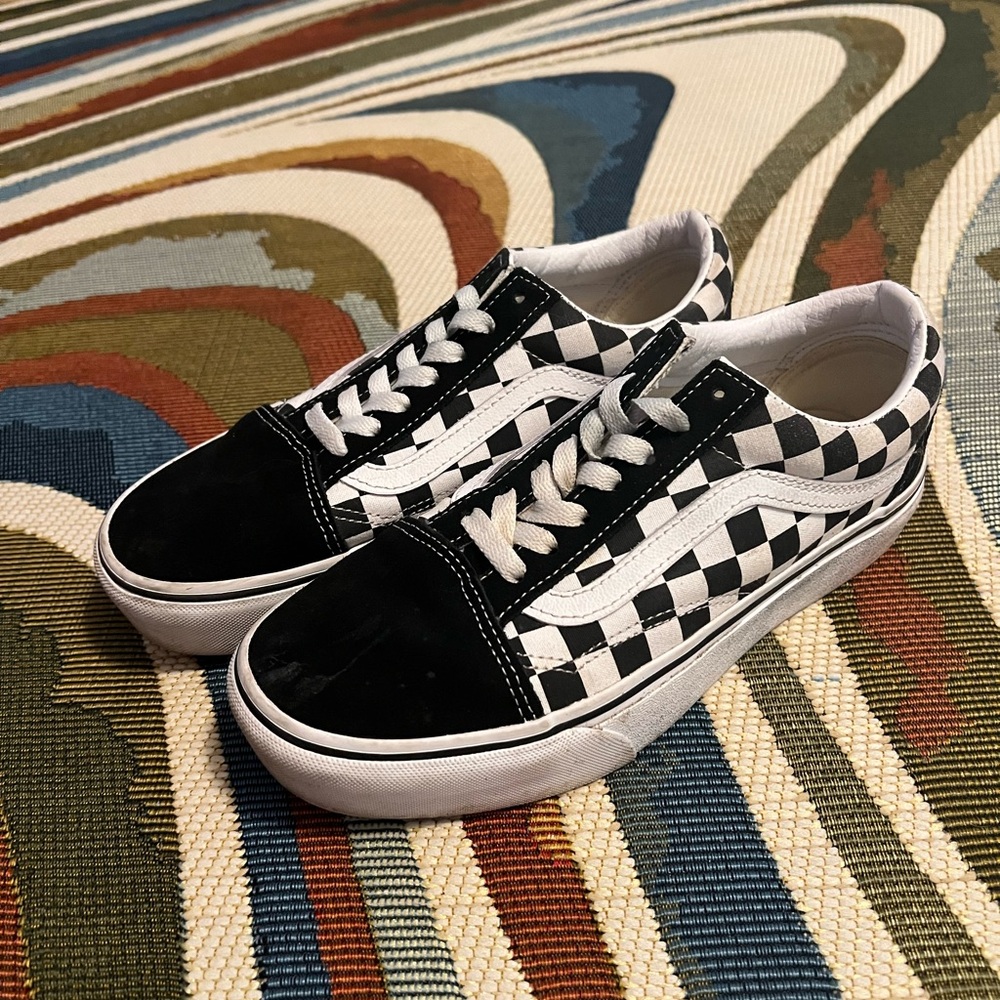 Vans Old Skool Platform Checkerboard Black & White